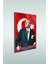 Atatürk ve Türk Bayrağı Dikey Cam Tablo 2