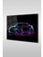 Neon Stil Spor Araba Illustrasyon Yatay Cam Tablo 1