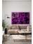 Mor Çiçekler Yakın Çekim Dekoratif Yatay Cam Tablo 5