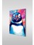 Renkli Penguen Portre Illustrasyon Dikey Cam Tablo 1