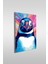 Renkli Penguen Portre Illustrasyon Dikey Cam Tablo 2