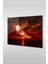 Kızıl Şafakta Dolunay Dekoratif Yatay Cam Tablo 1