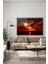 Kızıl Şafakta Dolunay Dekoratif Yatay Cam Tablo 5