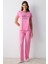 Pamuklu Love Bombing Pembe Pantolon Pijama Takımı 2