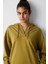 Hardal Renk V Yaka Kapüşonlu Silky Touch Sweatshirt 4