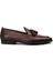 Hakiki Deri Taba Rengi Vintage Püsküllü Erkek Loafer - 01701MTBAC19 1