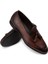 Hakiki Deri Taba Rengi Vintage Püsküllü Erkek Loafer - 01701MTBAC19 3