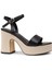 Siyah Platform Topuk Kadın Sandalet - K1040ZSYHM01 1