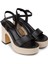 Siyah Platform Topuk Kadın Sandalet - K1040ZSYHM01 3