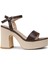 Kahverengi Platform Topuk Kadın Sandalet - K1040ZKHVM01 1