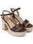 Kahverengi Platform Topuk Kadın Sandalet - K1040ZKHVM01 3