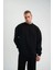 Uzun Kol Bisiklet Yaka Basic Sweatshirt - Siyah 2