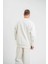 Uzun Kol Bisiklet Yaka Basic Sweatshirt - Beyaz 4