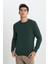 Regular Fit Normal Kesim Haki Triko Kazak 2