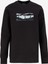 Siyah Erkek Bisiklet Yaka Relaxed Fit Baskılı Sweatshirt D4WM-SWT3224 1