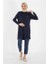 1451_NAKIŞLI Basic Tesettür Tunik Lacivert 4