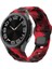 - Samsung Watch 5 44mm 20mm - Kordon Futbol Desenli Spor Tasarımlı Silikon Kordon - KRD-116 - Siyah-Kırmızı - T32941 1