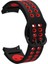 - Samsung Watch 4 44mm 20mm - Kordon Silikon Strap Kayış - KRD-02 - Siyah-Kırmızı - T23165 1