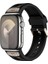 - ​​​Apple Watch 44mm - Kordon Delikli Metal Süslemeli Desenli Silikon Kordon - KRD-117 - Titanyum-Siyah - T32808 1