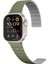 - Apple Watch 38MM - Kordon Çizgili Desenli Silikon Kordon KRD-111 - Yeşil 1