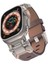 - ​​​Apple Watch Ultra 49mm - Kordon Metal Başlıklı Suni Deri Kordon - KRD-114 - Koyu Kahve - T31827 1