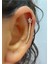 Zirkon Taşlı Çiçekli Su Yolu Zincirli Uzun 1 Adet Helix Kıkırdak Kulak Memesi Uyumlu Piercing Küpe 1