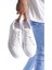 SLW166 Prestige Bağcıklı Cilt Kapitone Desenli Erkek Günlük Sneaker Ayakkabı Bt Beyaz 4