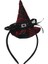 Halloween Kırmızı Renk Ağ Desenli Tüllü Kurdeleli Cadı Şapkası Şeklinde Taç 1