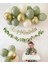 Yeşili Krom Gold Balon Gold Happy Bırthday Kaligrafi Banner Küçük Zincir Set 1