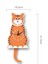 Turuncu Ahşap Çocuk Odası Duvar Saati, Kedi Temalı, Sallanan Sarkaç, 40x18 Boyut 5