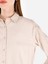 Regular Fit Shirt Neck Düz Kadın Bej Uzun Kol Gömlek Cl1070173 5