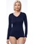 181 Kadın Modal V Yaka Uzun Kol Body 1