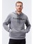 Gri Melanj Kanguru Cep Standart Kalıp Kapüşonlu Erkek Sweatshirt - 87883 5