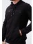 Siyah Kanguru Cep Standart Kalıp Kapüşonlu Erkek Sweatshirt - 87883 8