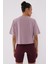 Gül Kurusu Asimetrik Yazı Baskılı O Yaka Kadın Oversize T-Shirt - 97136 7