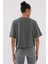 Çağla Asimetrik Yazı Baskılı O Yaka Kadın Oversize T-Shirt - 97136 5