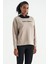 Koyu Bej Kadın Kapüşonlu Kanguru Cep Kadın Oversize Sweatshirt - 97161 3
