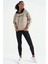 Koyu Bej Kadın Kapüşonlu Kanguru Cep Kadın Oversize Sweatshirt - 97161 5