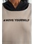 Koyu Bej Kadın Kapüşonlu Kanguru Cep Kadın Oversize Sweatshirt - 97161 6