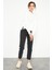 Ekru Yazı Nakışlı Kapüşonlu Basic Kadın Oversize Sweatshirt - 97164 2