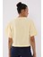 Açık Sarı Yazı Baskılı Kısa O Yaka Kadın Oversize T-Shirt - 97135 7