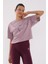 Gül Kurusu Yazı Baskılı Kısa O Yaka Kadın Oversize T-Shirt - 97135 5