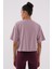 Gül Kurusu Yazı Baskılı Kısa O Yaka Kadın Oversize T-Shirt - 97135 6