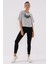 Gri Melanj Asimetrik Yazı Baskılı O Yaka Kadın Oversize T-Shirt - 97136 4