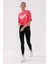 Rose Asimetrik Yazı Baskılı O Yaka Kadın Oversize T-Shirt - 97136 2
