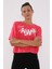 Rose Asimetrik Yazı Baskılı O Yaka Kadın Oversize T-Shirt - 97136 4