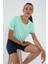 Mint Yeşili Basic Kısa Kol Standart Kalıp O Yaka Kadın Crop Top T-Shirt - 97143 1