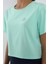 Mint Yeşili Basic Kısa Kol Standart Kalıp O Yaka Kadın Crop Top T-Shirt - 97143 8