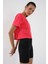 Fuşya Basic Kısa Kol Standart Kalıp O Yaka Kadın Crop Top T-Shirt - 97143 3