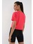 Fuşya Basic Kısa Kol Standart Kalıp O Yaka Kadın Crop Top T-Shirt - 97143 7